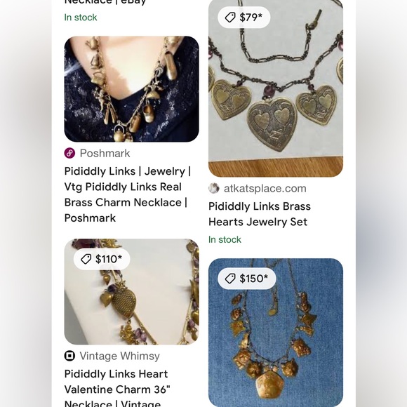 VINTAGE PIDIDDILY LINKS necklace - gold with drama mask charms - Picture 6 of 6